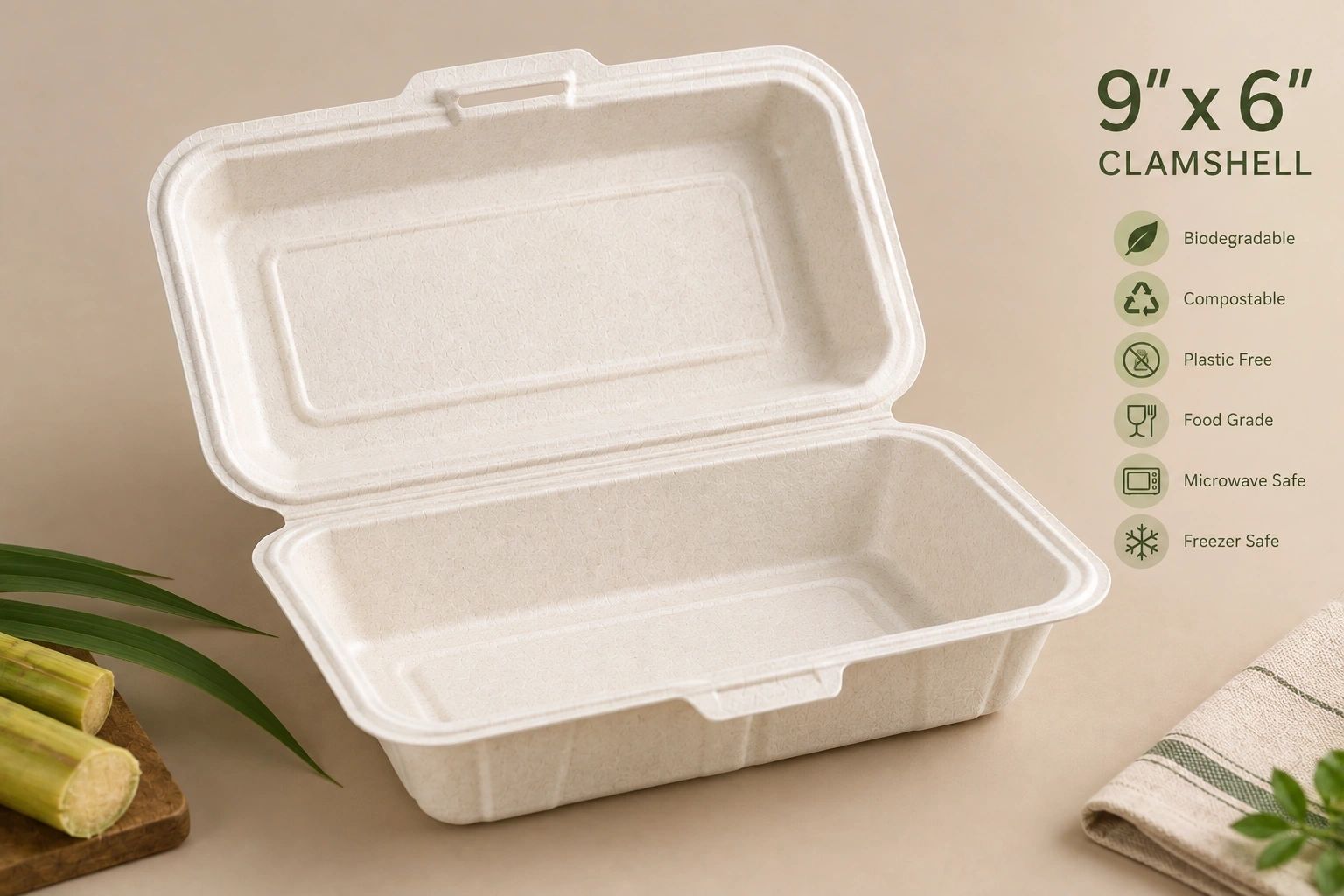 9×6″ Clamshell Container